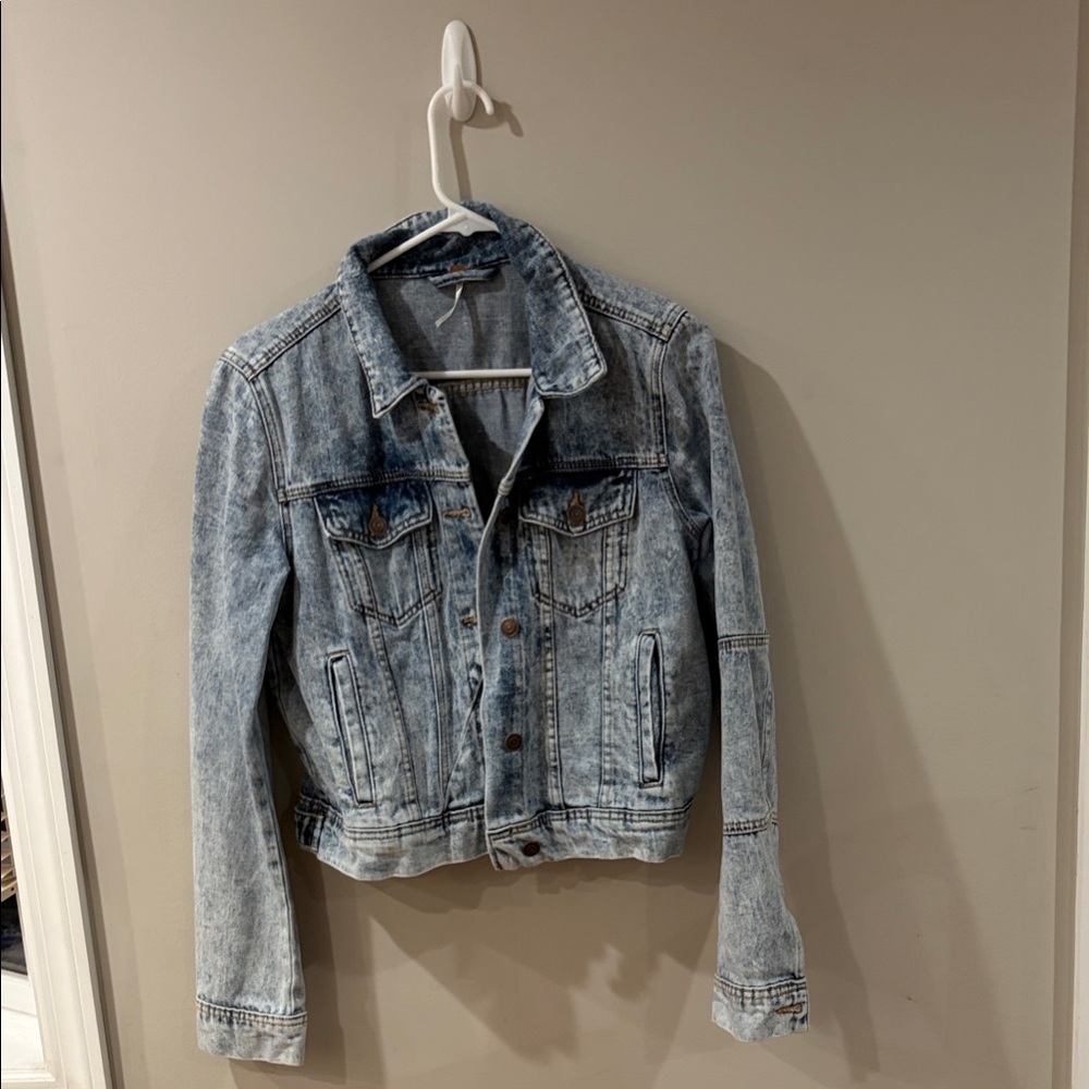 Free People Light Wash Blue Denim Jacket